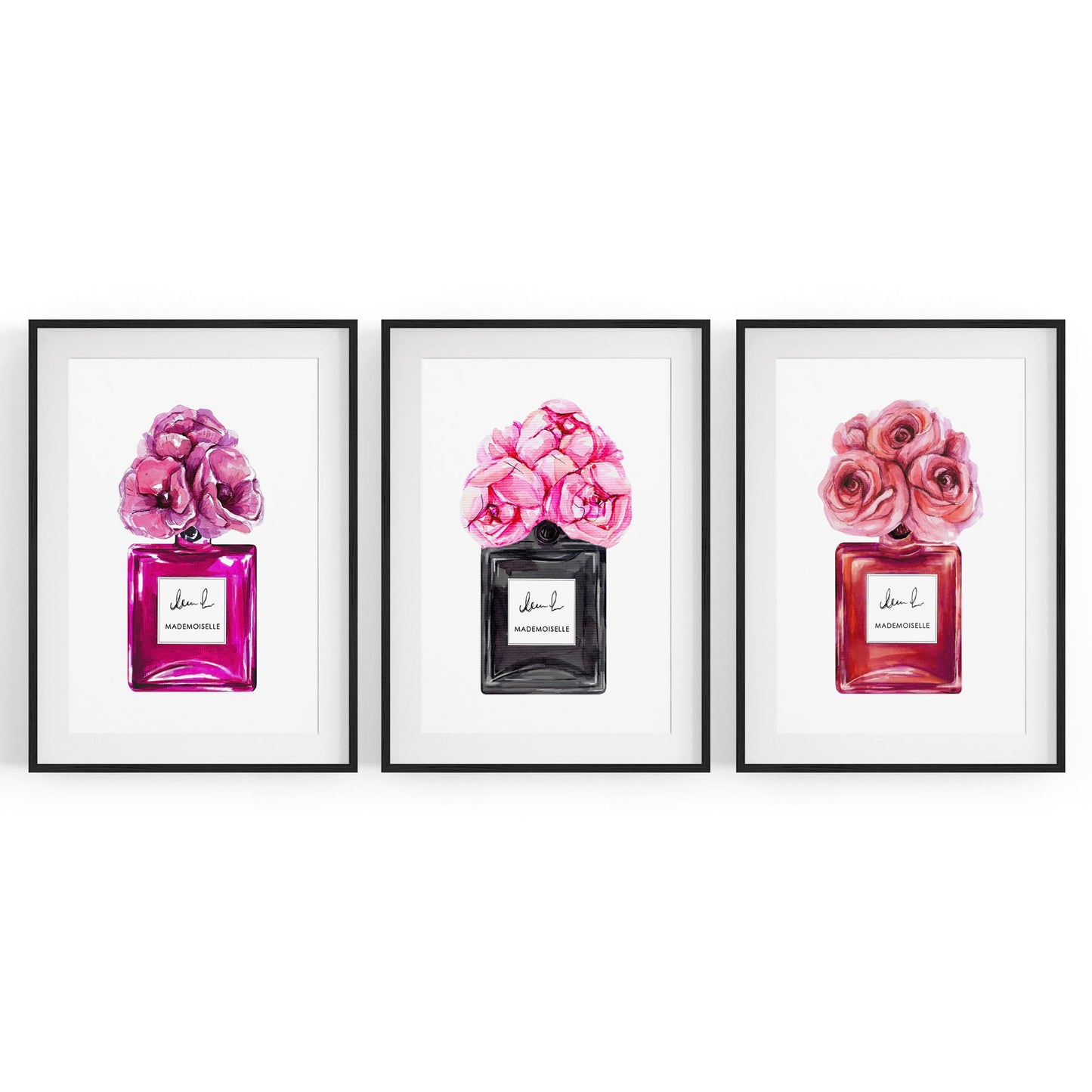 Set of Perfume Bottle Fashion Bedroom Wall Art #2 - The Affordable Art Company