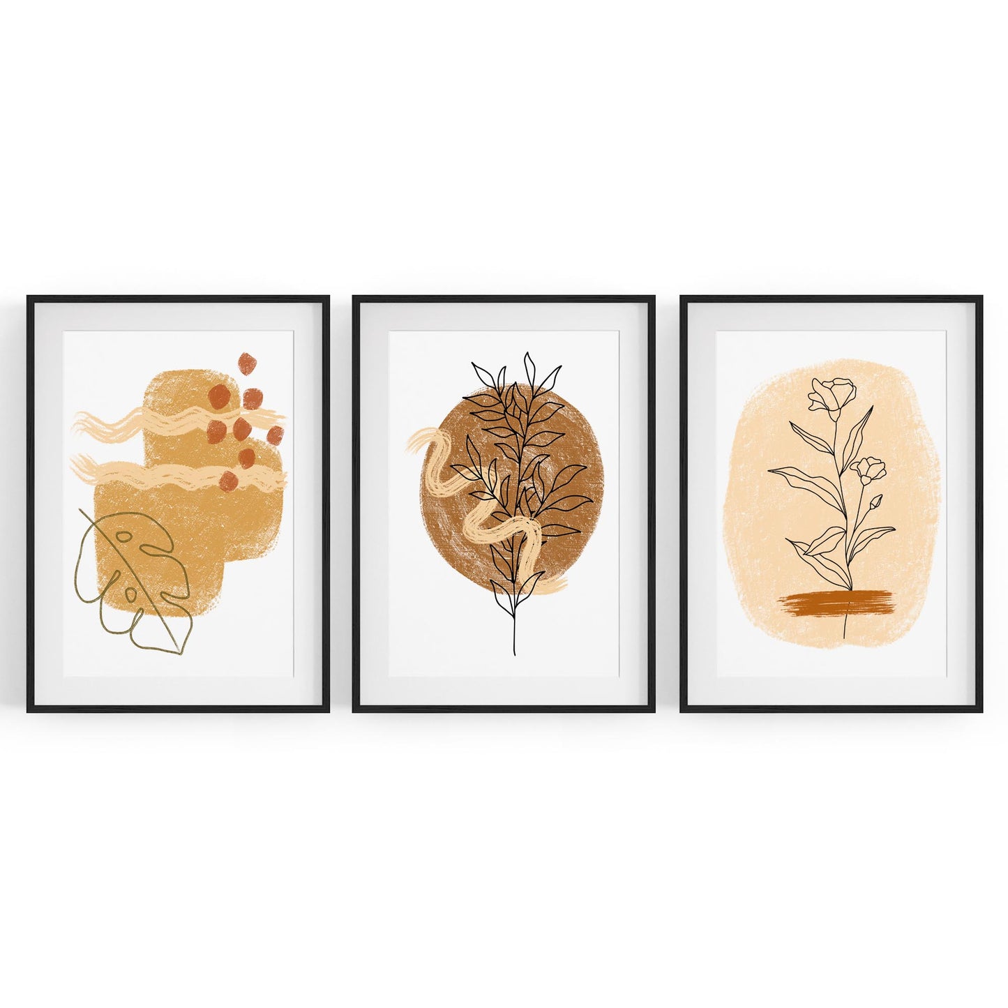 Set of Abstract Nature Kitchen Hallway Wall Art - The Affordable Art Company