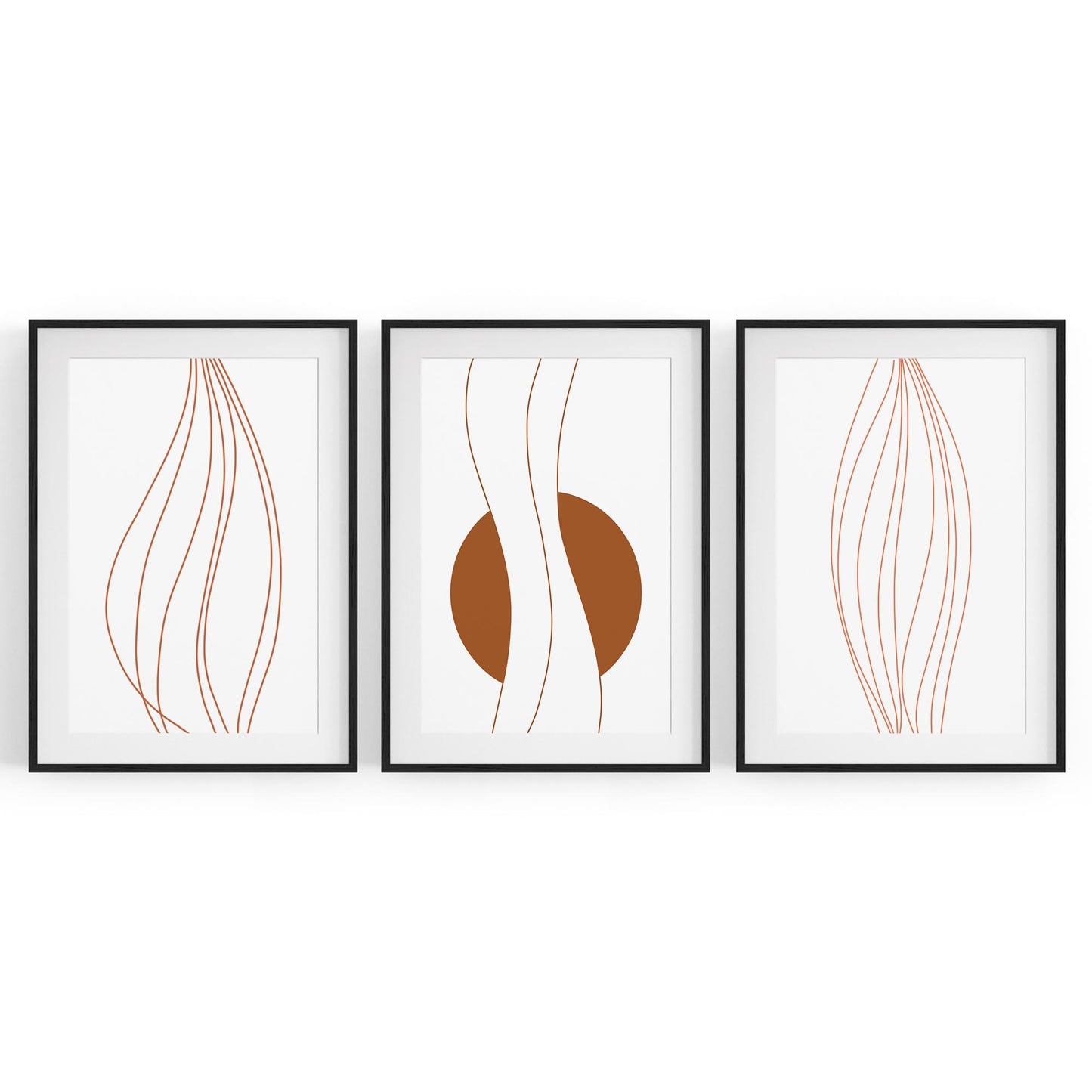 Set of Lines In Motion Abstract Minimal Wall Art #1 - The Affordable Art Company