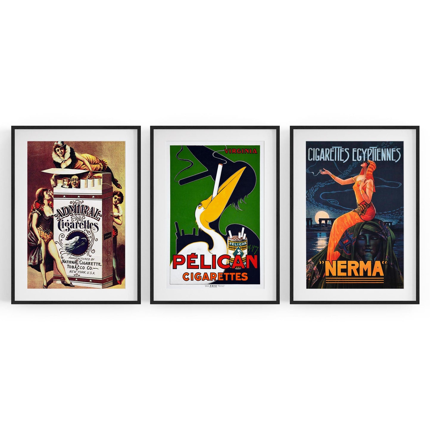 Set of Vintage Cigarette Adverts Wall Art - The Affordable Art Company