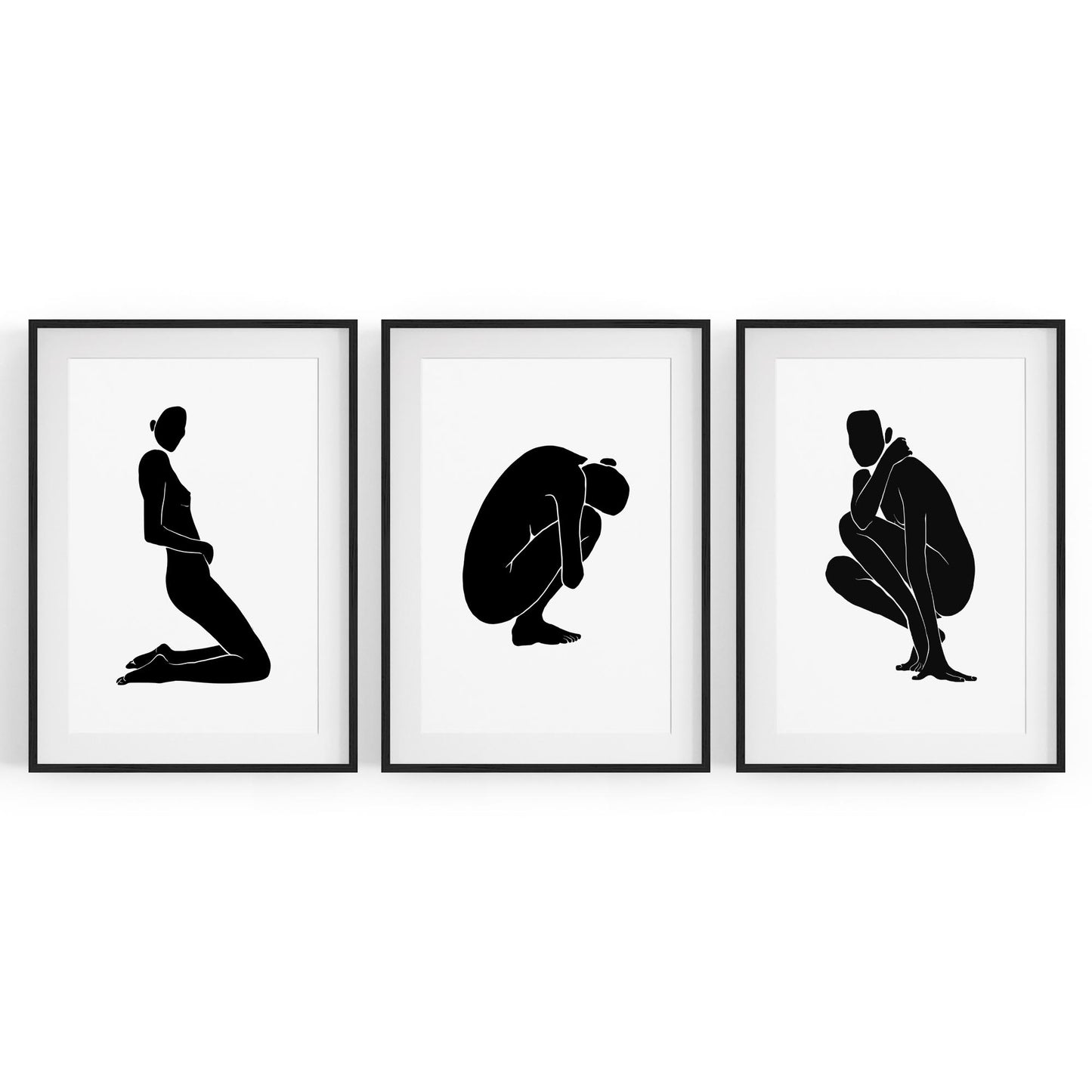 Set of Nude Body Drawing Female Minimal Wall Art #2 - The Affordable Art Company