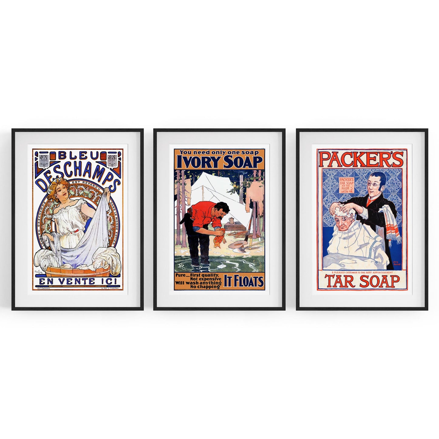 Set of Vintage Soap Adverts Laundry Room Wall Art - The Affordable Art Company