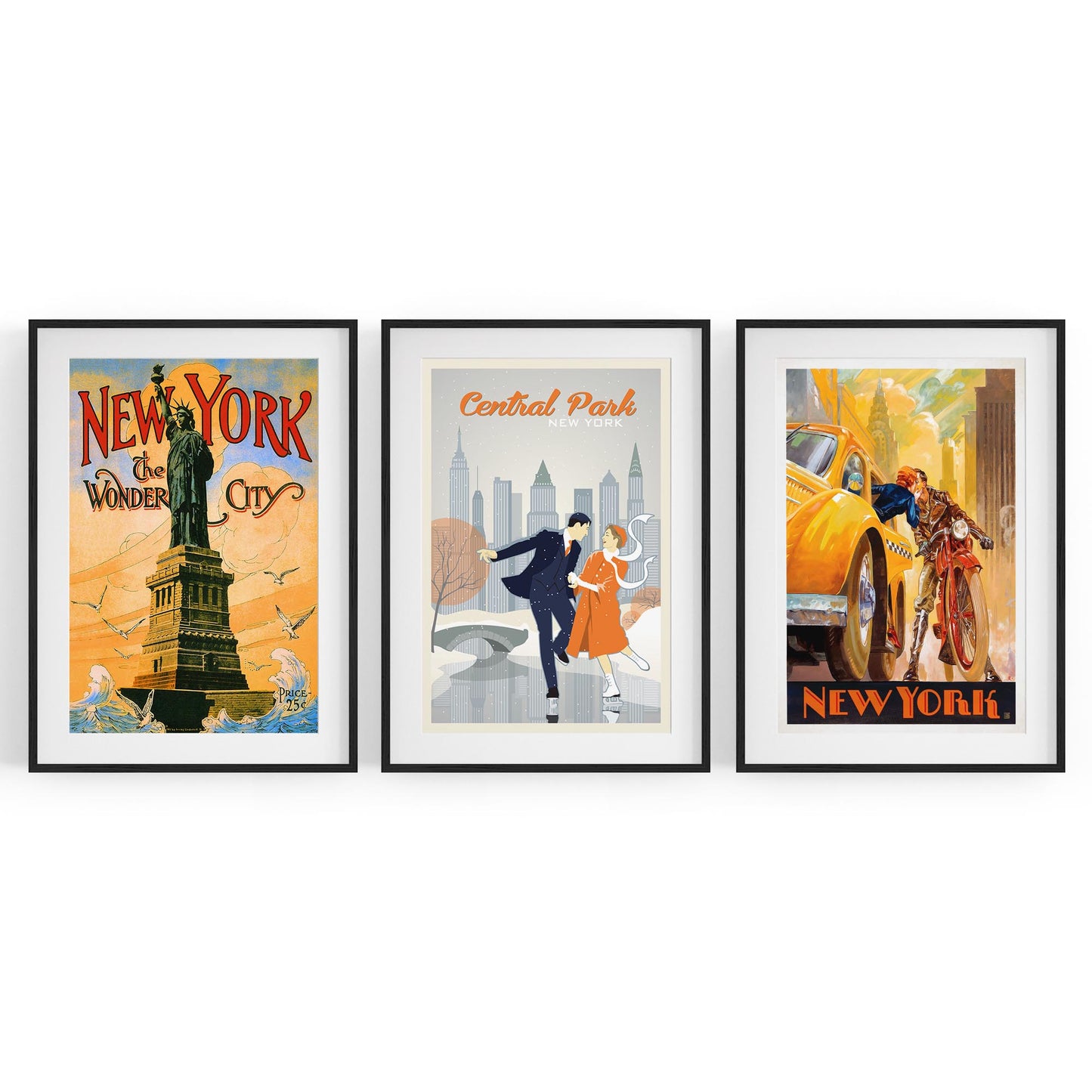 Set of Vintage New York Travel Advert Wall Art - The Affordable Art Company