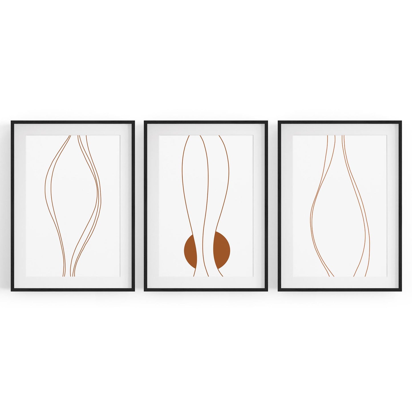 Set of Lines In Motion Abstract Minimal Wall Art #2 - The Affordable Art Company