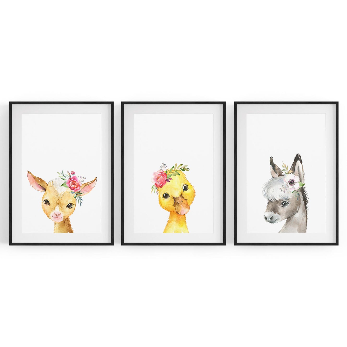 Set of Cute Baby Farm Animals Nursery Wall Art #2 - The Affordable Art Company