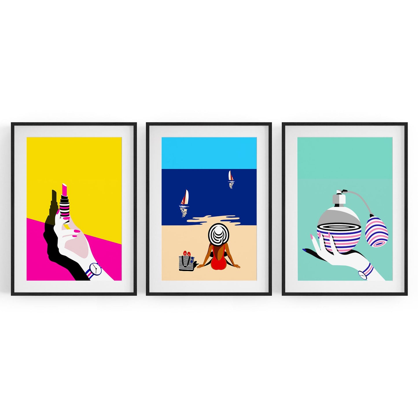 Set of Retro Fashion Girls Bedroom Wall Art - The Affordable Art Company