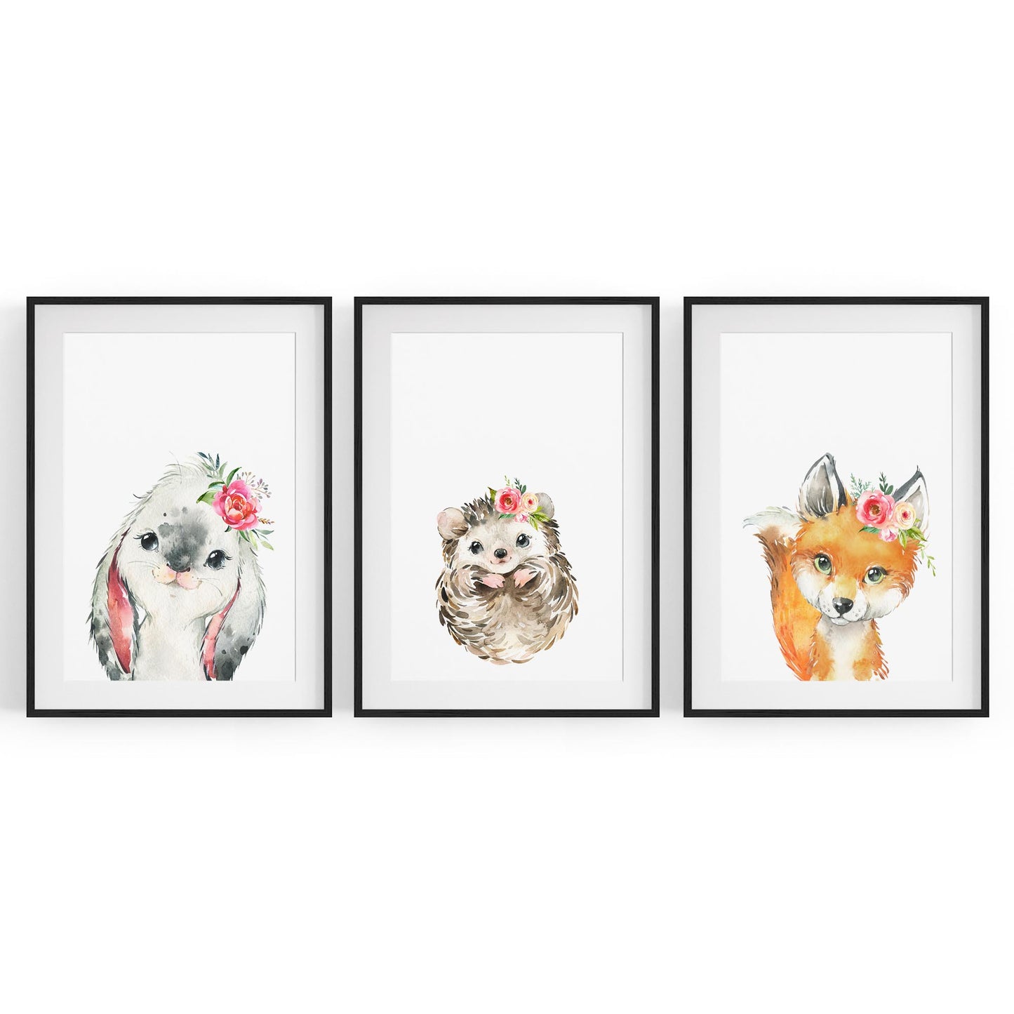 Set of Cute Baby Woodland Animals Nursery Wall Art #1 - The Affordable Art Company