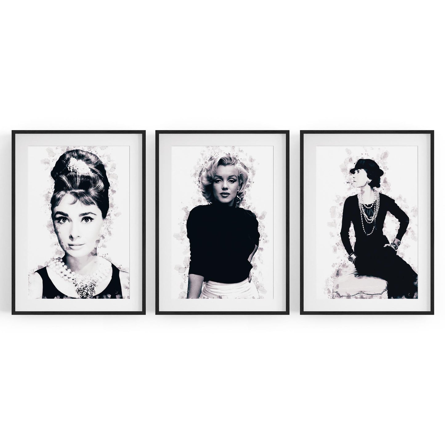 Set of Fashion Icons Ink Style Minimal Wall Art #1 - The Affordable Art Company