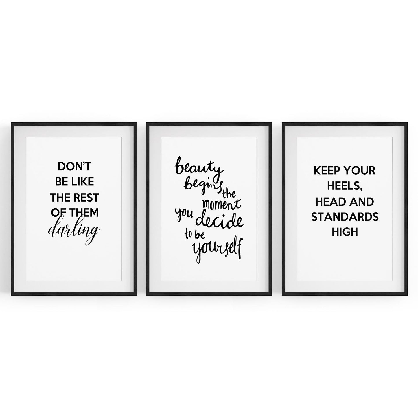 Set of Fashion Quote Girls Bedroom Wall Art - The Affordable Art Company