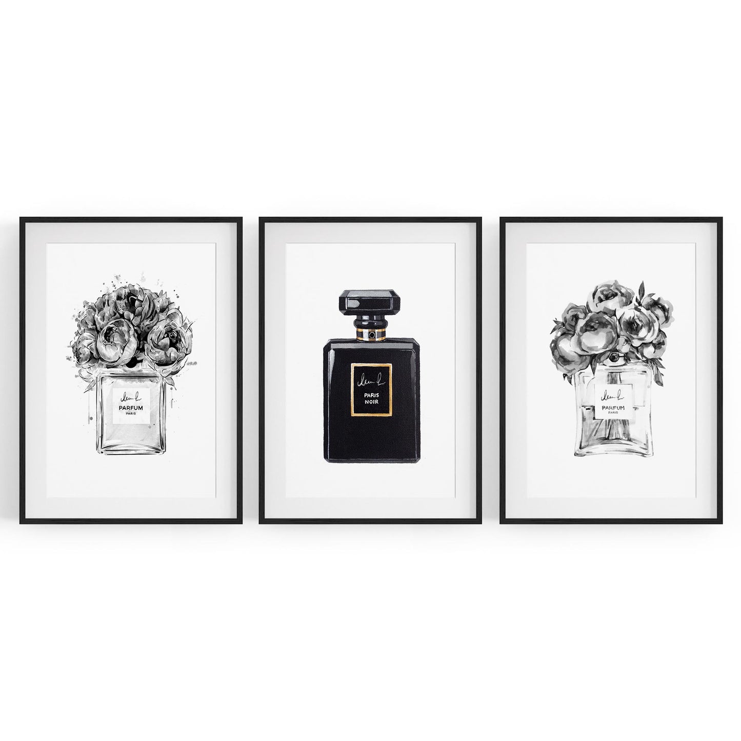 Set of Perfume Bottle Fashion Bedroom Wall Art #1 - The Affordable Art Company