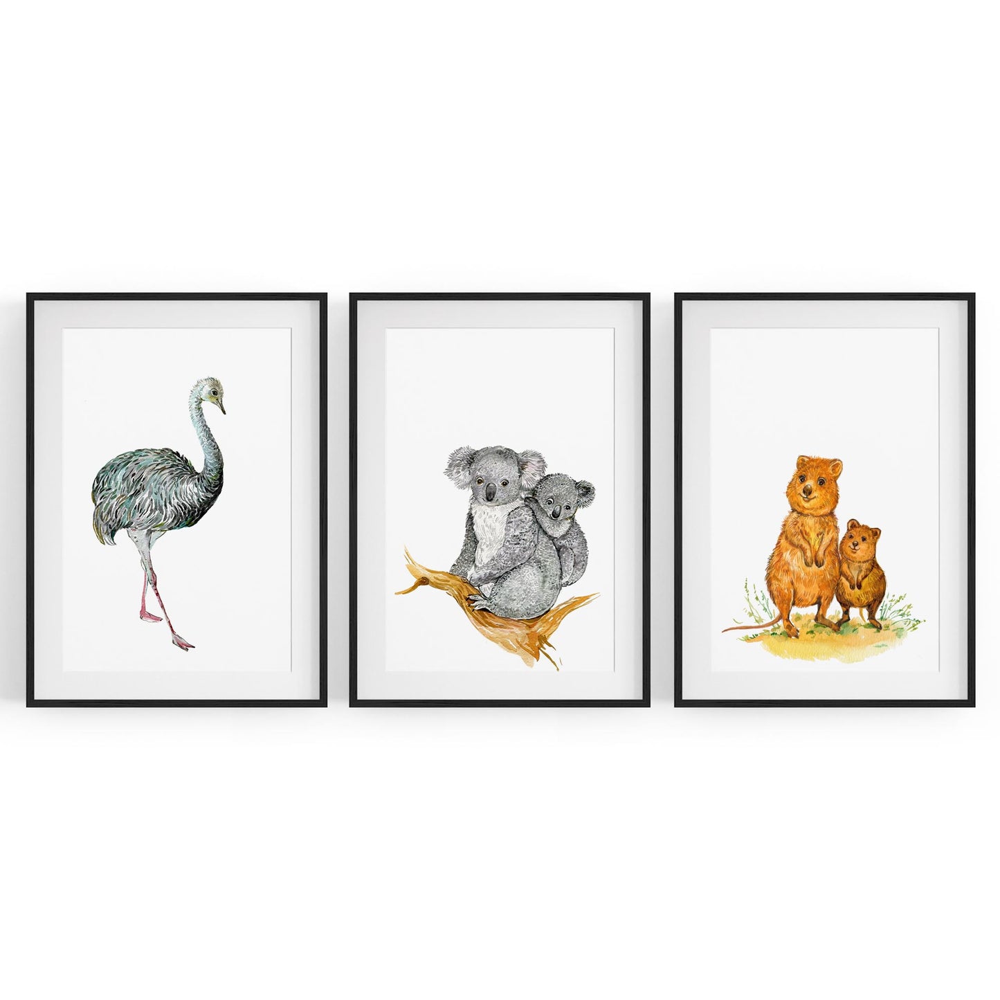 Set of Australian Animals Nursery Cute Wall Art #1 - The Affordable Art Company