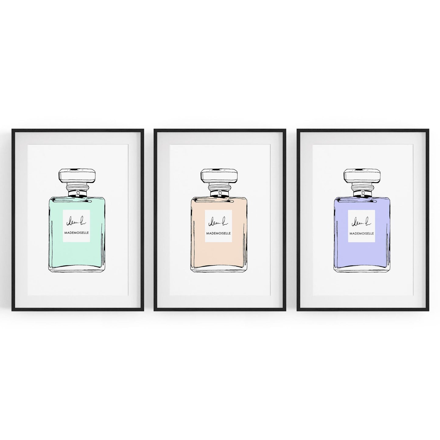 Set of Perfume Bottle Fashion Bedroom Wall Art #4 - The Affordable Art Company