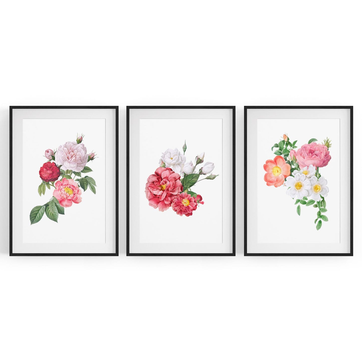 Set of Floral Botanical Flower Kitchen Wall Art - The Affordable Art Company