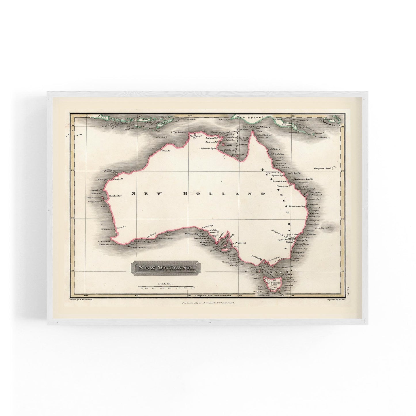 Australia Vintage Map Old Home Office Wall Art - The Affordable Art Company