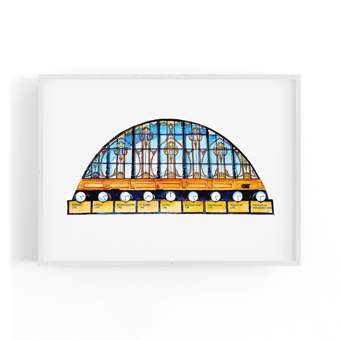Flinders Street Station Clocks Painting Wall Art - The Affordable Art Company