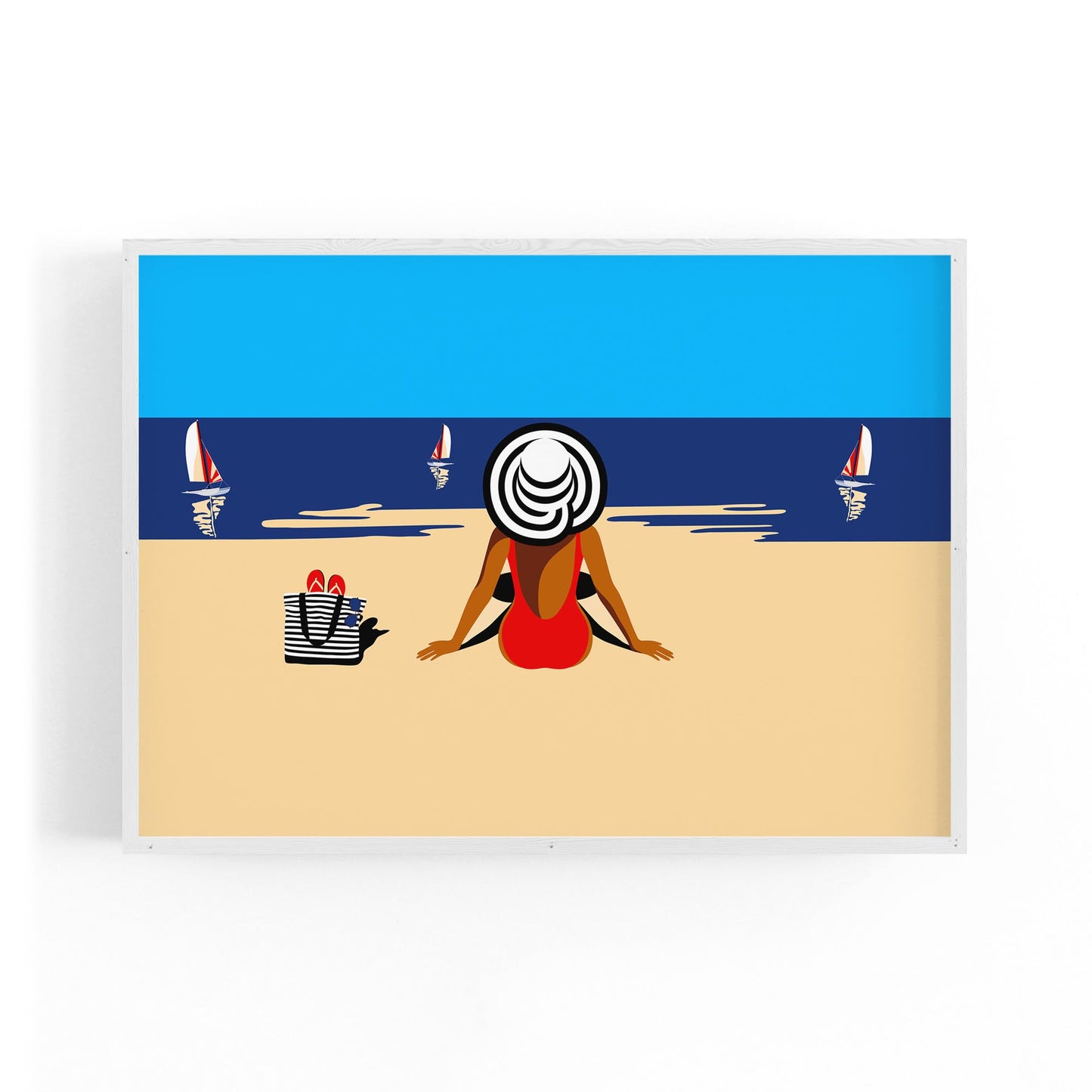 Retro Summer Beach Coastal Fashion Wall Art #4 - The Affordable Art Company