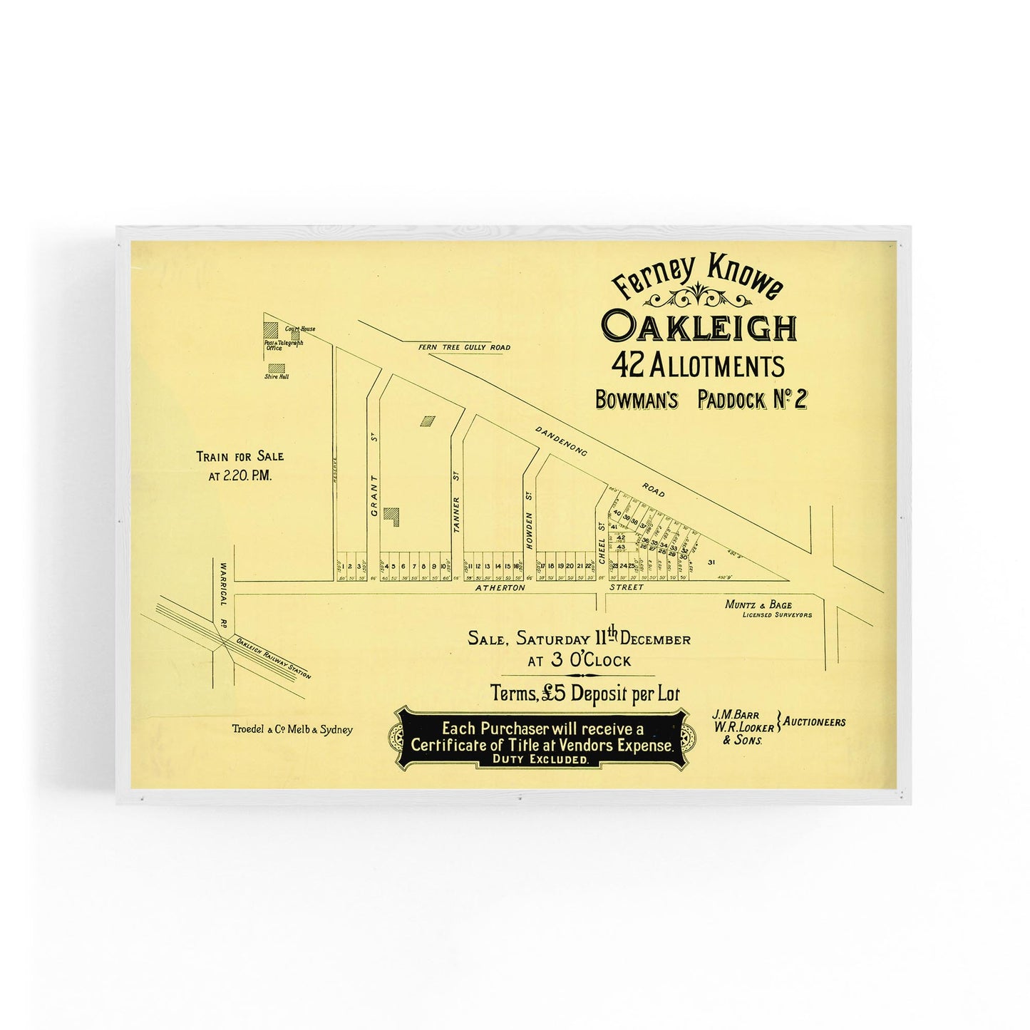 Oakleigh Melbourne Vintage Real Estate Advert Art #1 - The Affordable Art Company