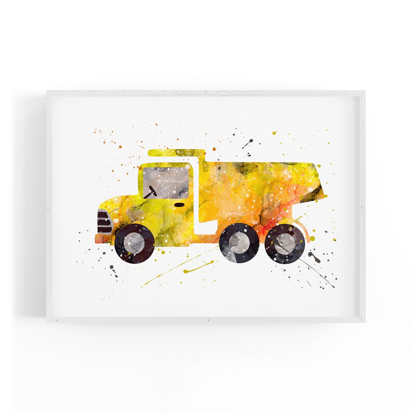 Yellow Truck Boys Bedroom Nursery Wall Art - The Affordable Art Company