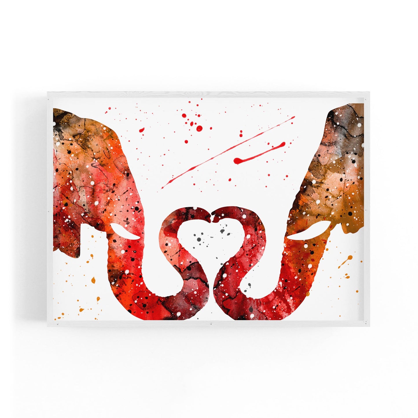 Couple Elephant Romantic Animal Wall Art #1 - The Affordable Art Company