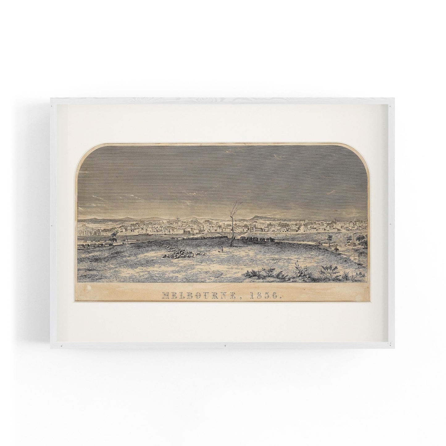 Melbourne Town (1856) Vintage Victoria Wall Art - The Affordable Art Company