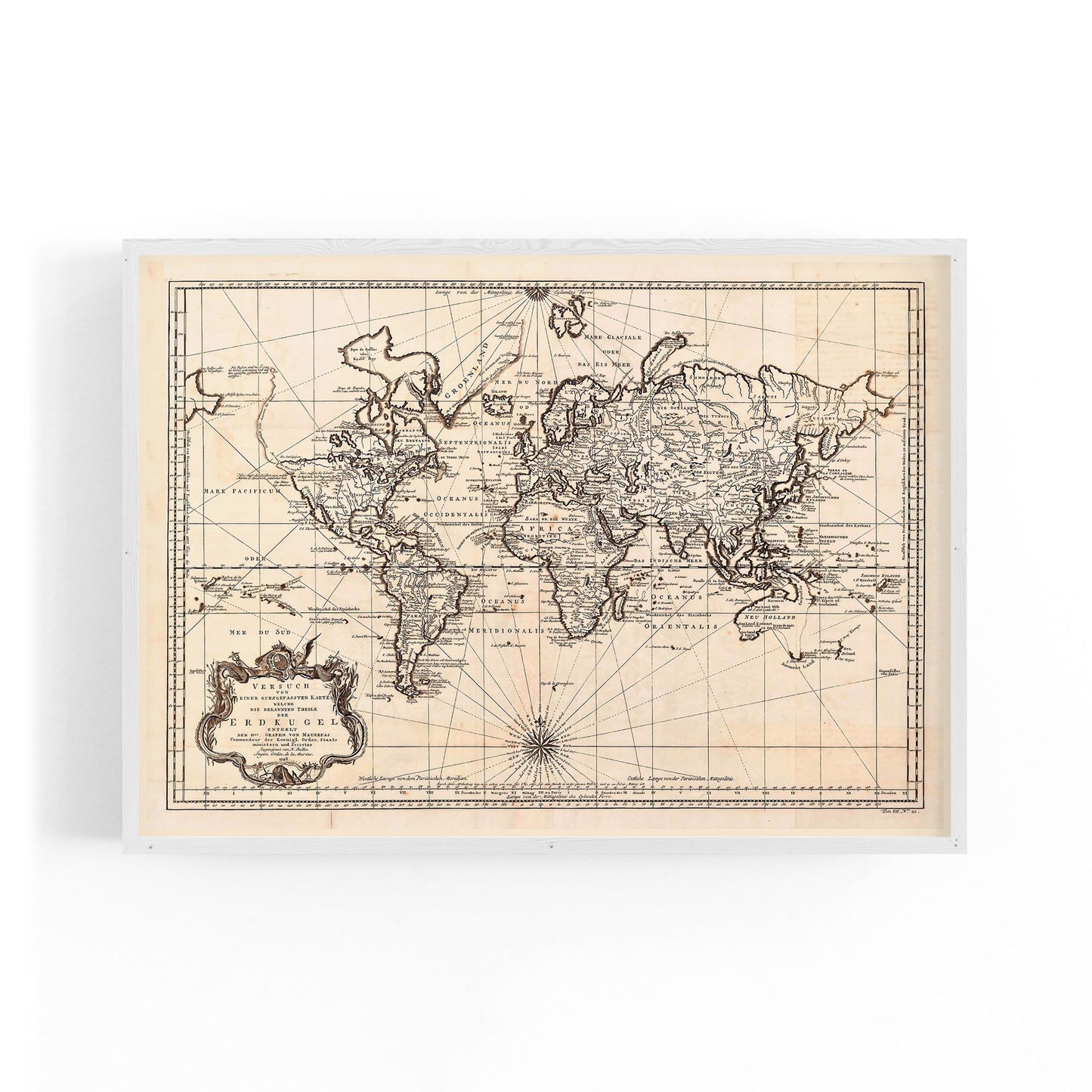 Vintage World Map Old Wall Art #3 - The Affordable Art Company