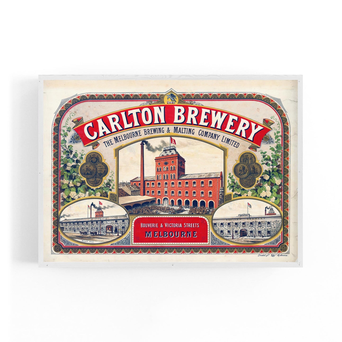 Carlton Brewery Melbourne Vintage Beer Wall Art - The Affordable Art Company
