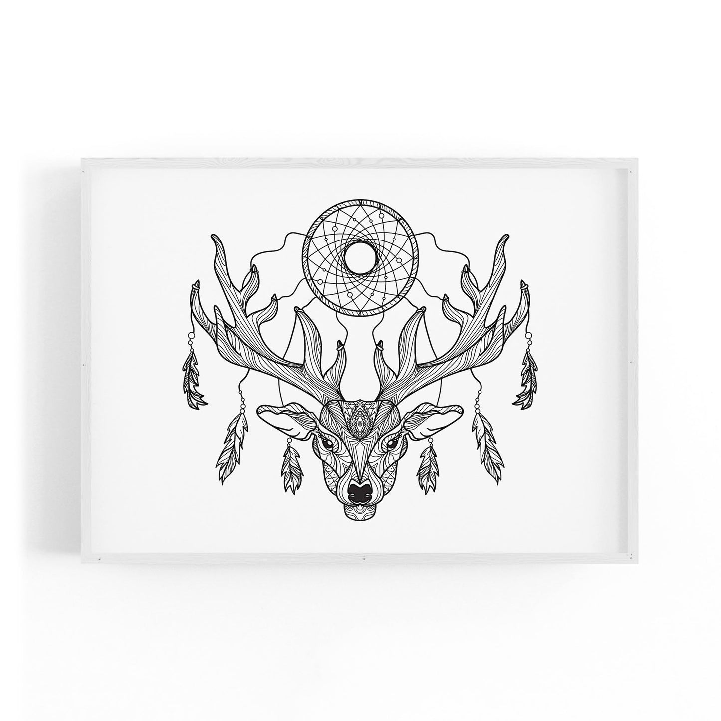 Dream Catcher Deer Drawing Bedroom Wall Art - The Affordable Art Company