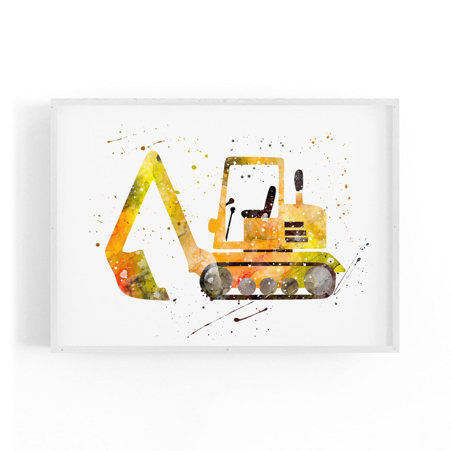Yellow Digger Boys Bedroom Nursery Toddler Art #2 - The Affordable Art Company
