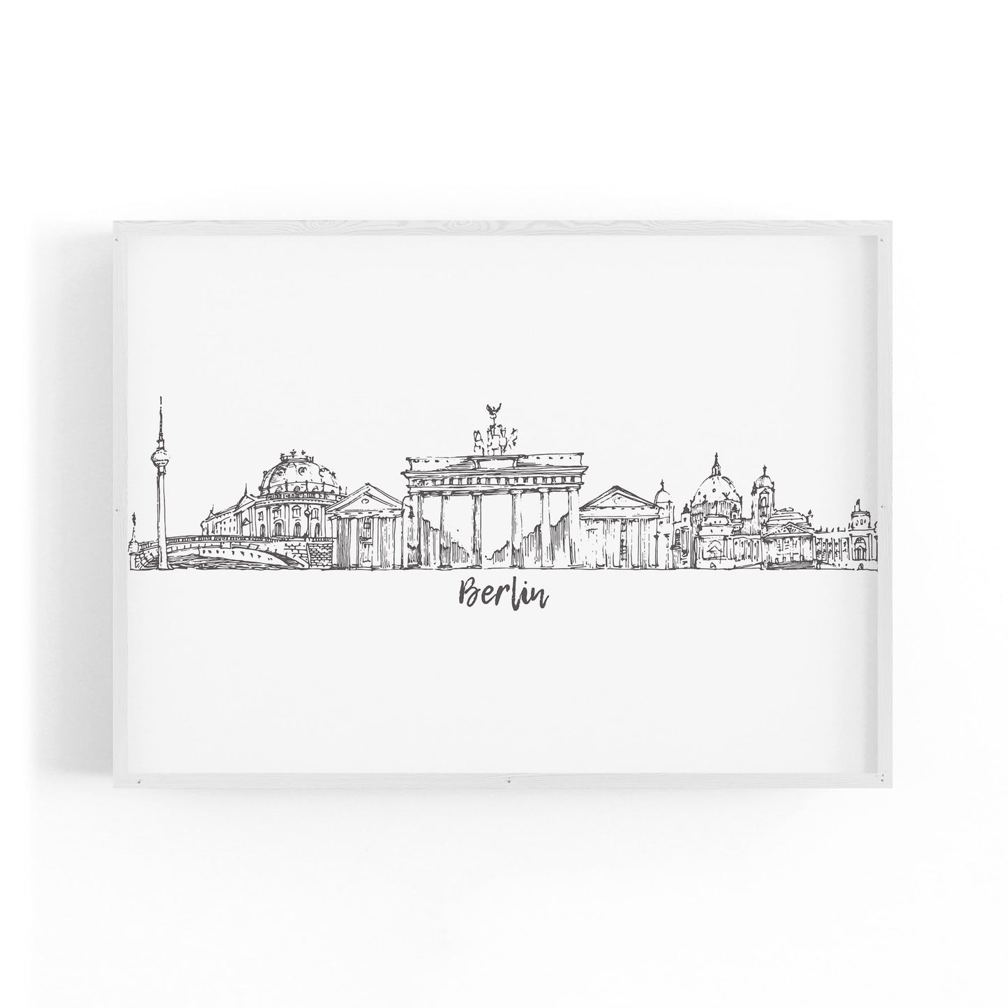 Berlin Germany Cirtscape Drawing Travel Wall Art - The Affordable Art Company