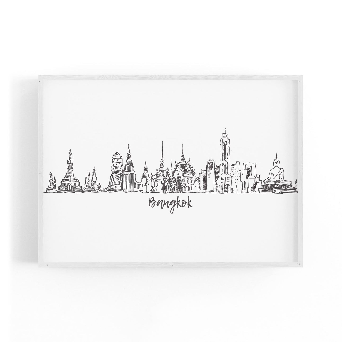 Bangkok Thailand Drawing Minimal Travel Wall Art - The Affordable Art Company
