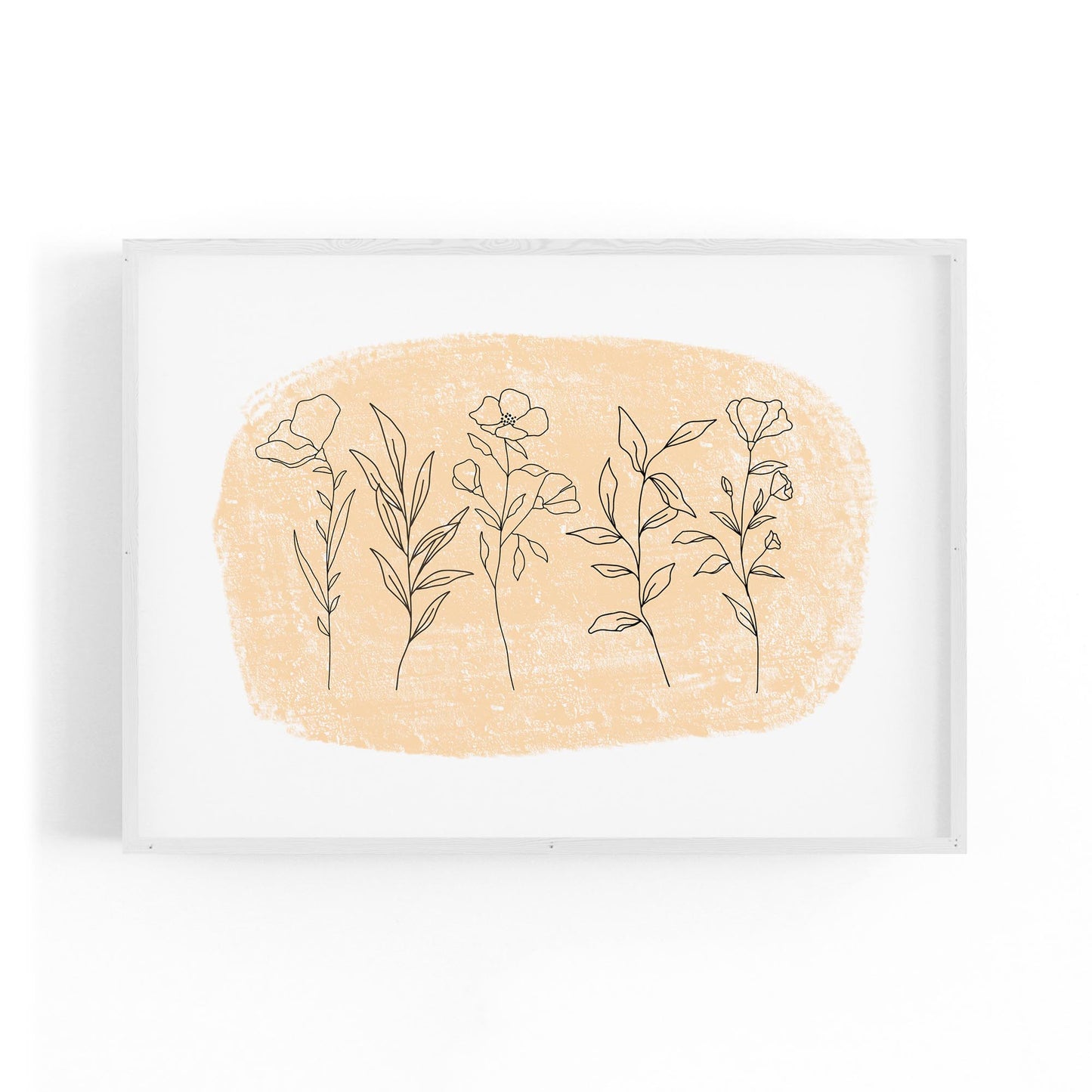 Cute Floral Abstract Minimal Flowers Wall Art - The Affordable Art Company