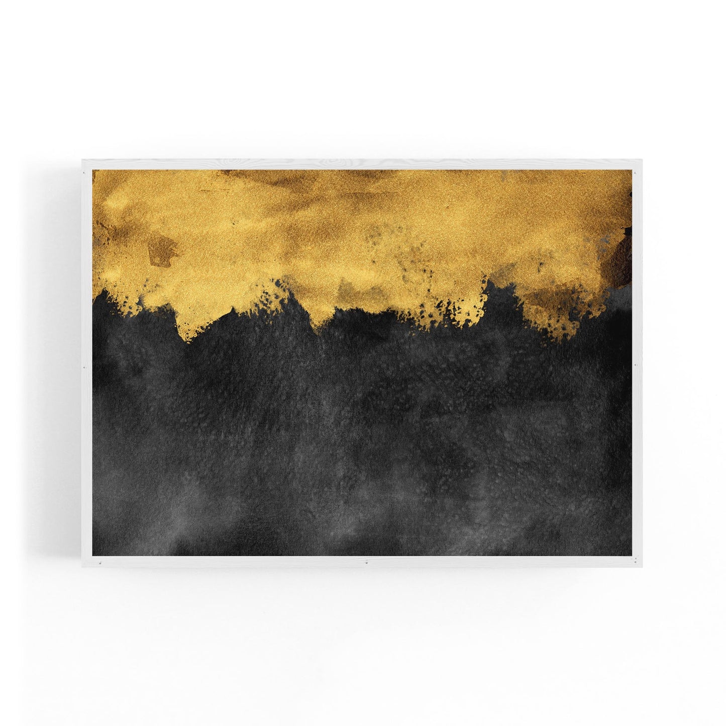 Black and Gold Abstract Painting Minimal Wall Art #3 - The Affordable Art Company