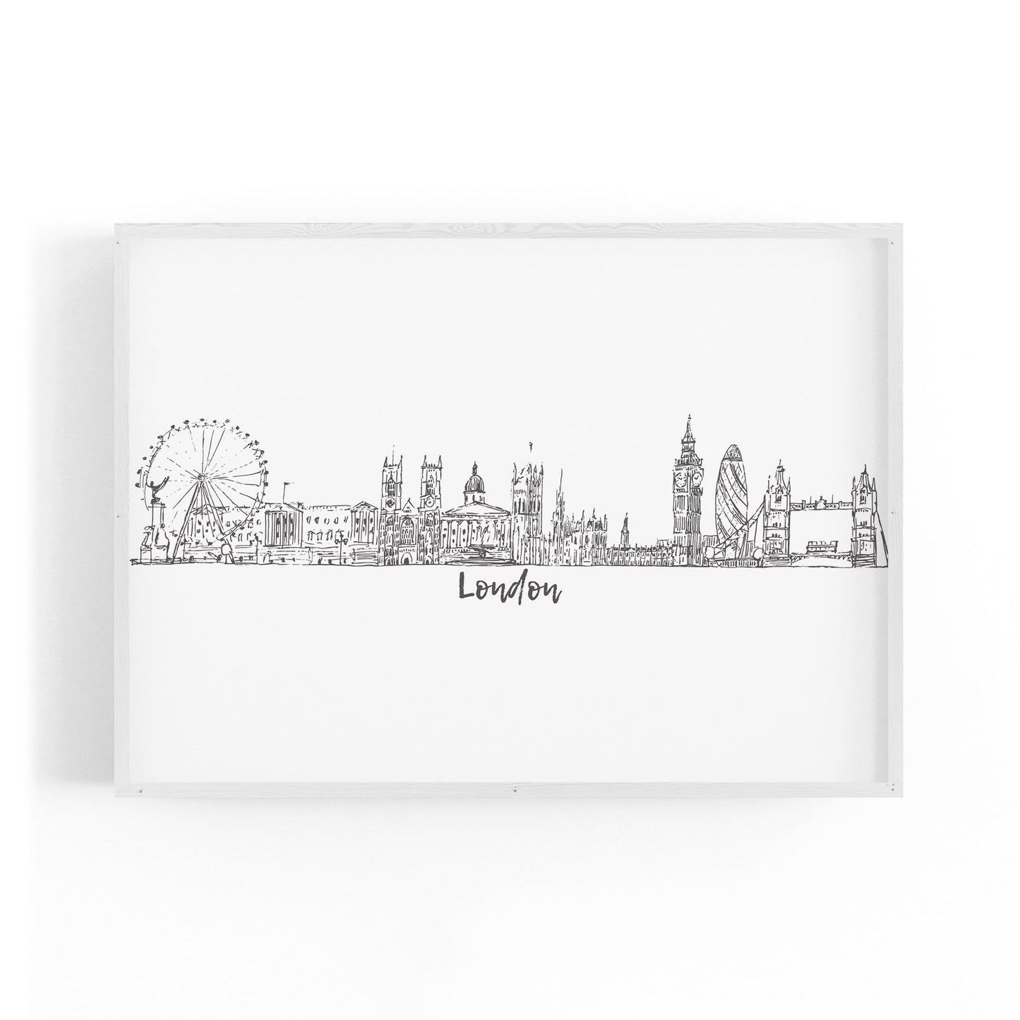 London Drawing Cityscape Travel Minimal Wall Art - The Affordable Art Company