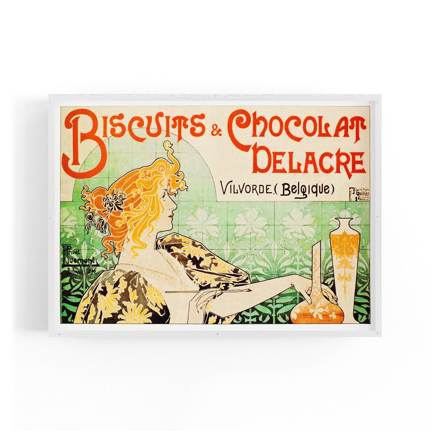 French Biscuits Cafe Vintage Advert Wall Art - The Affordable Art Company