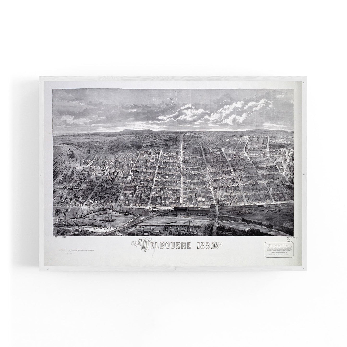 Melbourne City Vintage Drawing Wall Art - The Affordable Art Company
