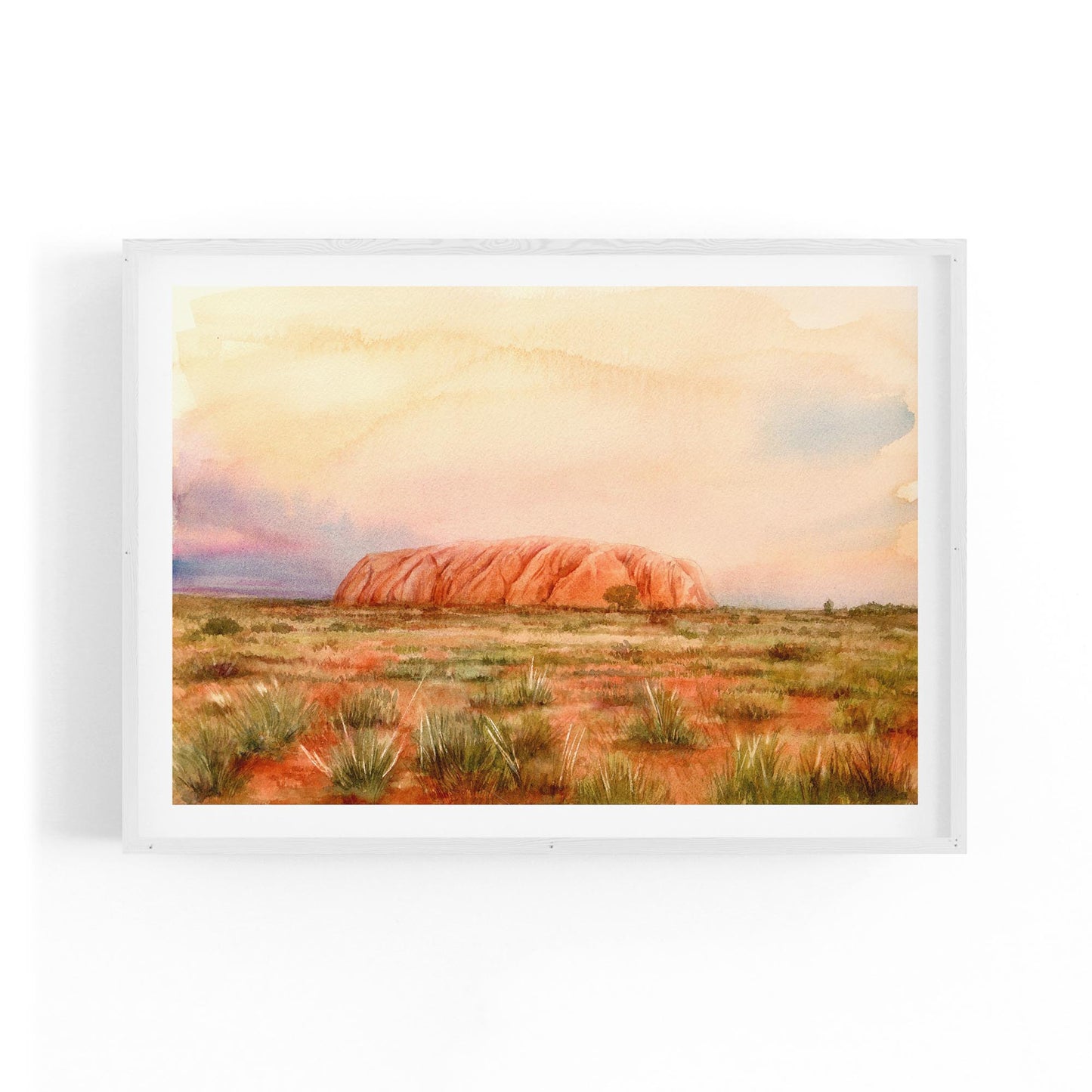 Uluru Watercolour Painting Australian Wall Art - The Affordable Art Company