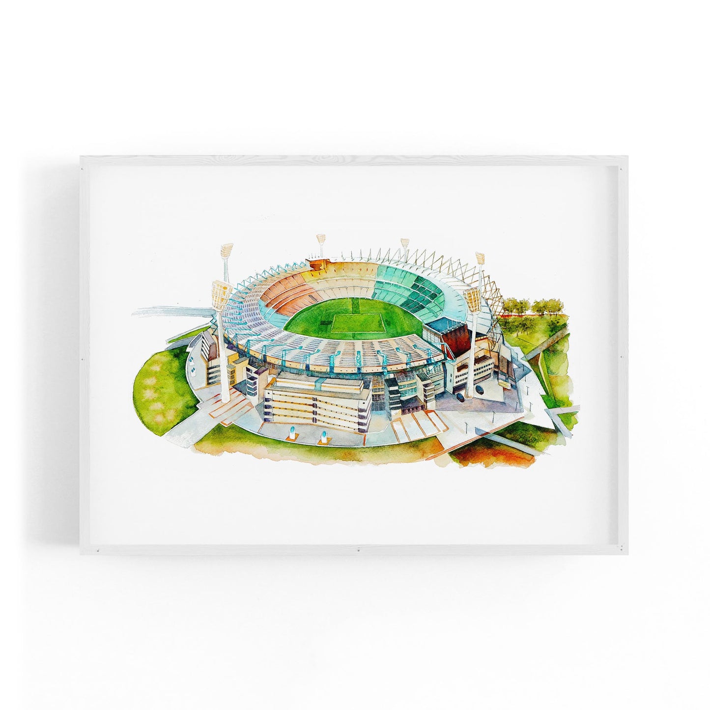 Melbourne Cricket Ground Watercolour MCG Wall Art - The Affordable Art Company