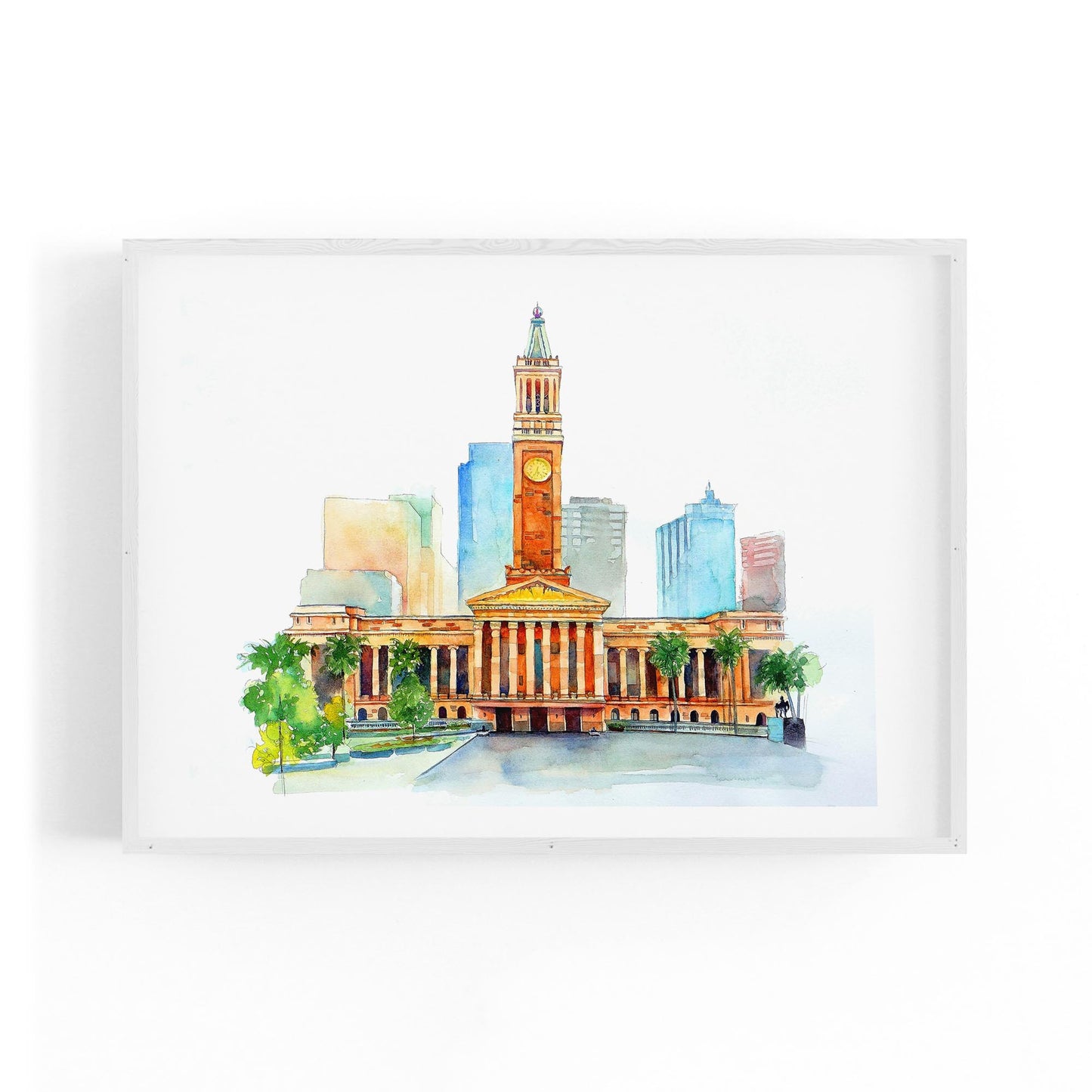 Brisbane City Queensland Hall Painting Wall Art - The Affordable Art Company