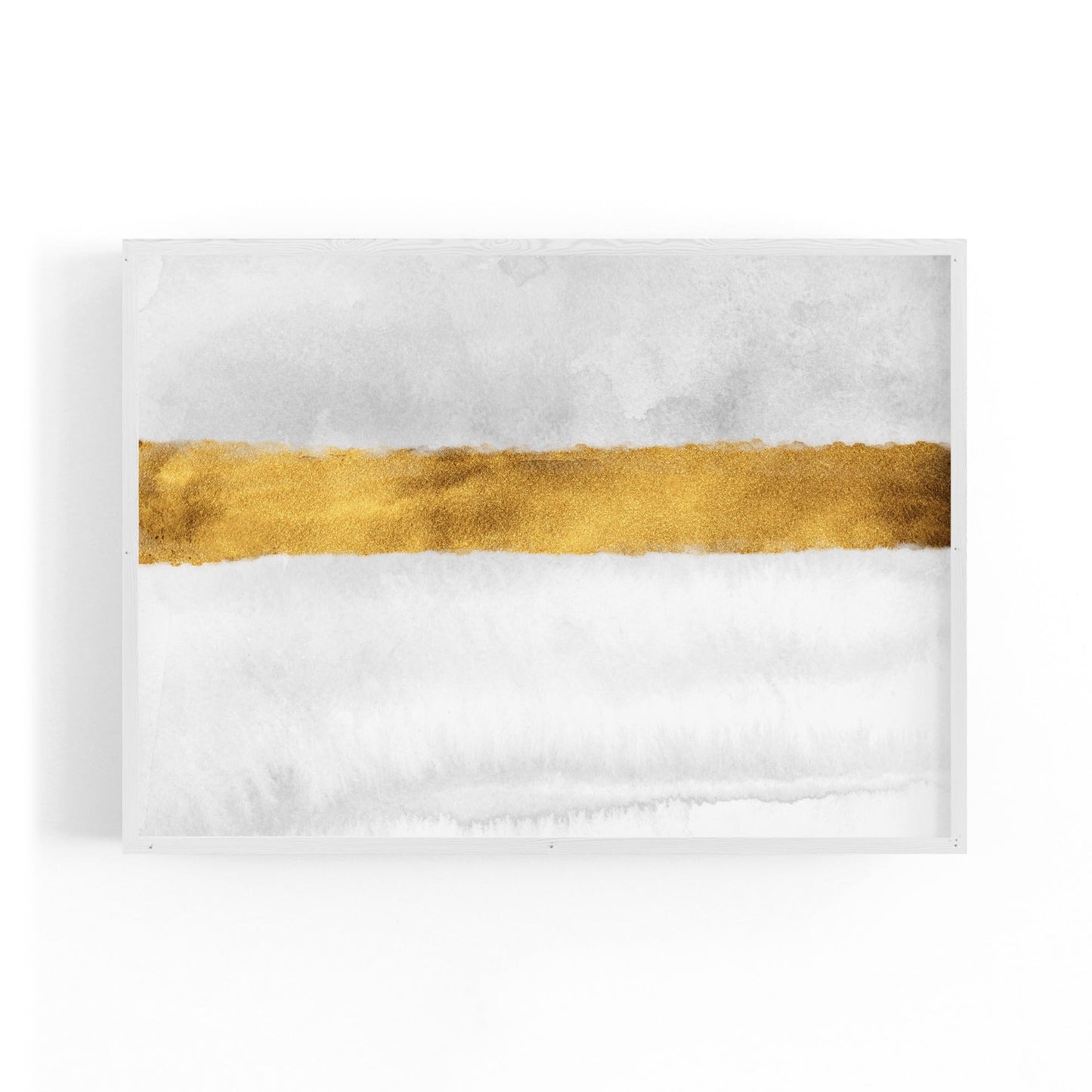 Abstract White and Gold Geometric Shape Wall Art - The Affordable Art Company