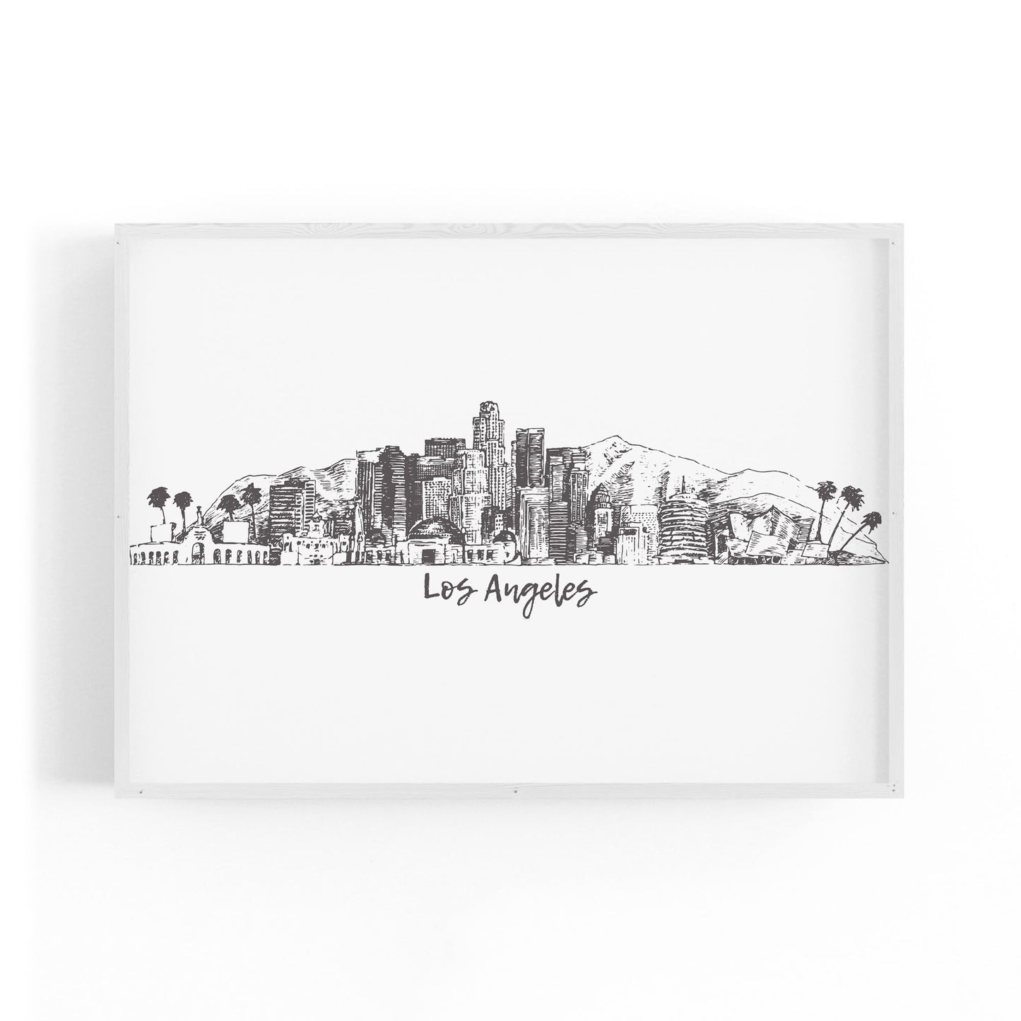 Los Angeles California Cityscape Drawing Wall Art #1 - The Affordable Art Company