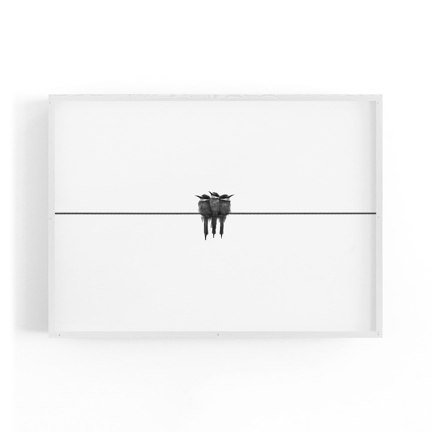 Abstract Bird on Wire Minimal Drawing Wall Art - The Affordable Art Company