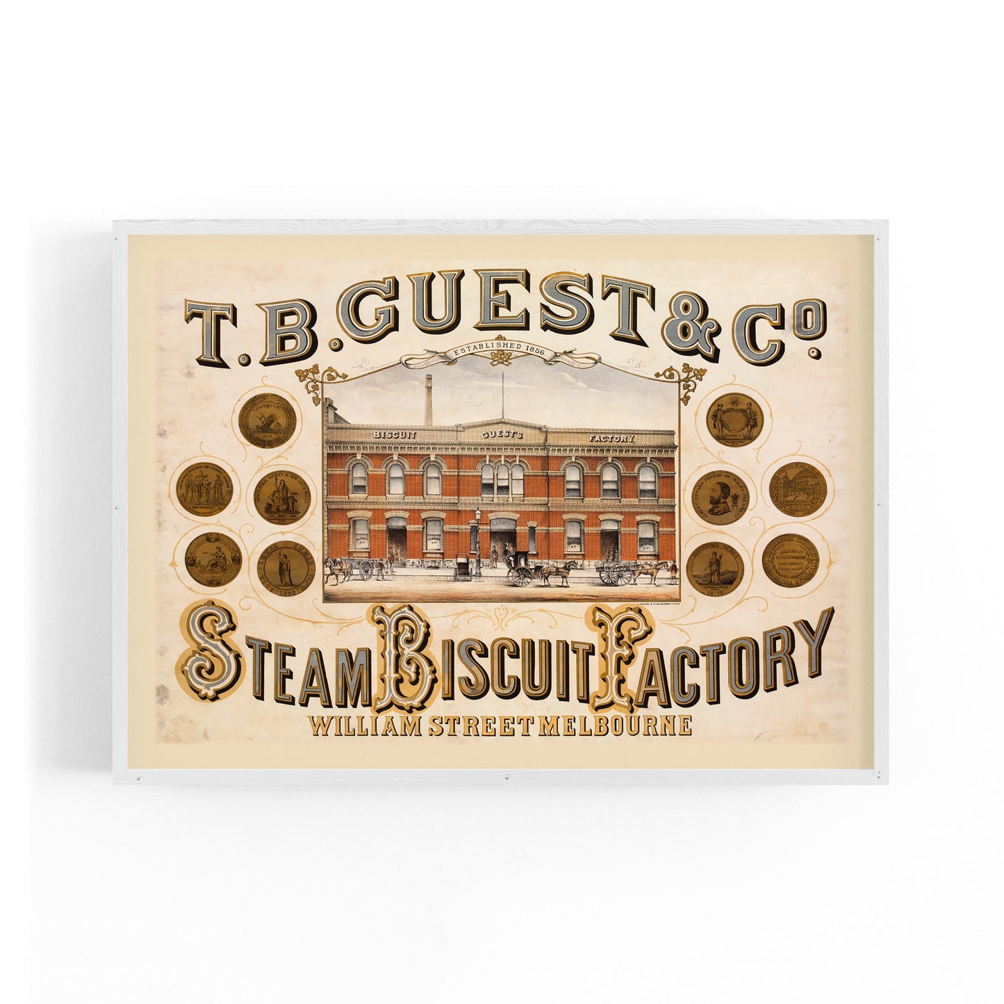 Steam Biscuit Factory Melbourne Vintage Wall Art #1 - The Affordable Art Company