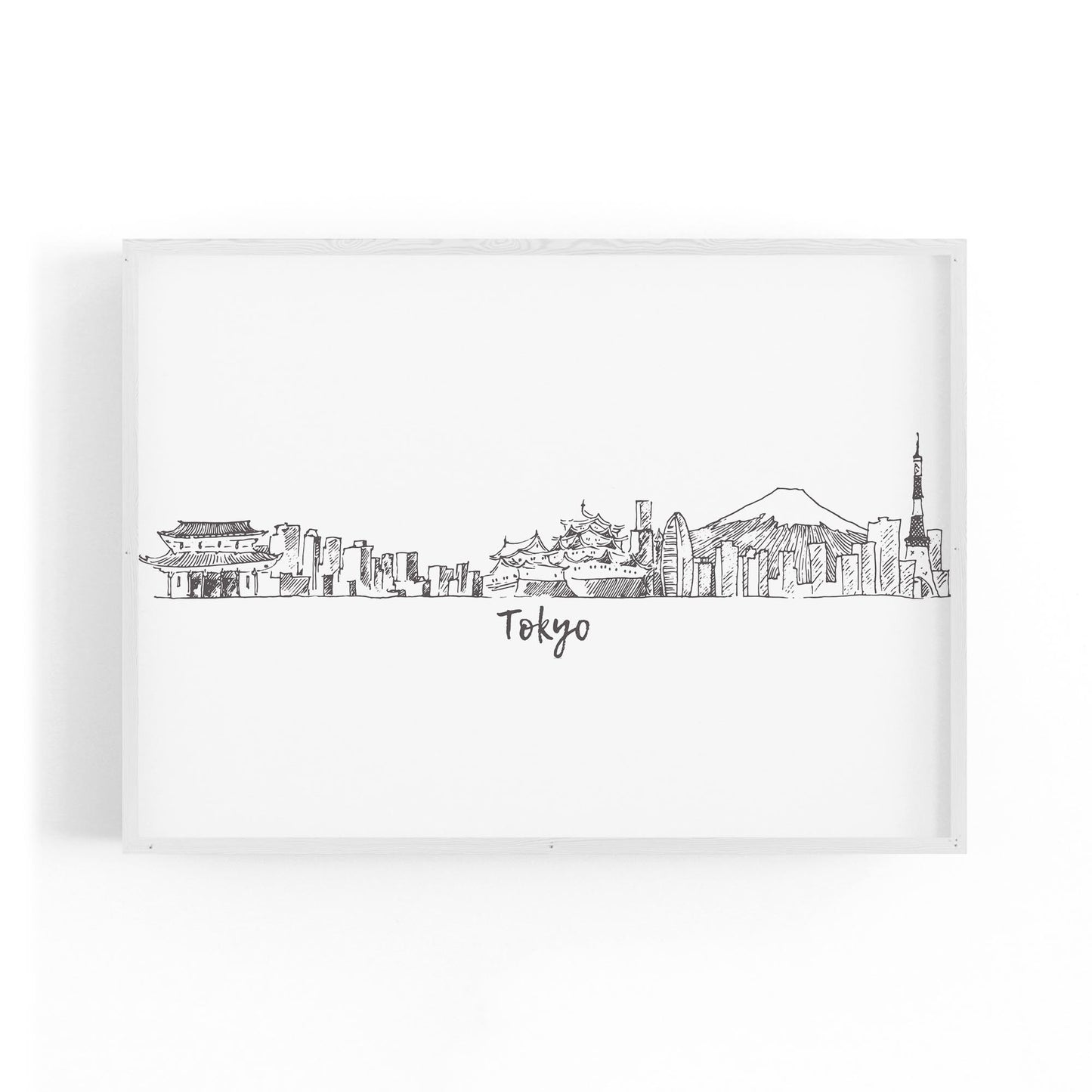 Tokyo Japan Cityscape Drawing Travel Wall Art #2 - The Affordable Art Company