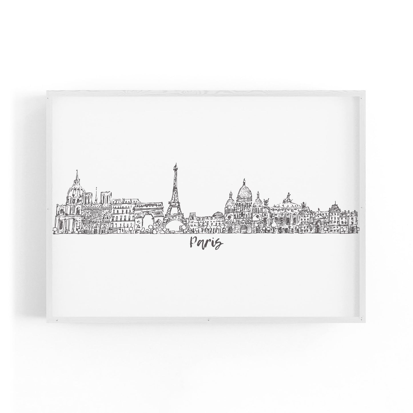Paris Skyline Drawing Minimal Travel Wall Art - The Affordable Art Company