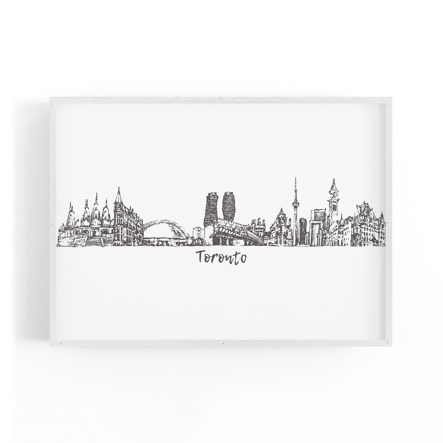 Toronto Canada Skyline Cityscape Drawing Wall Art - The Affordable Art Company