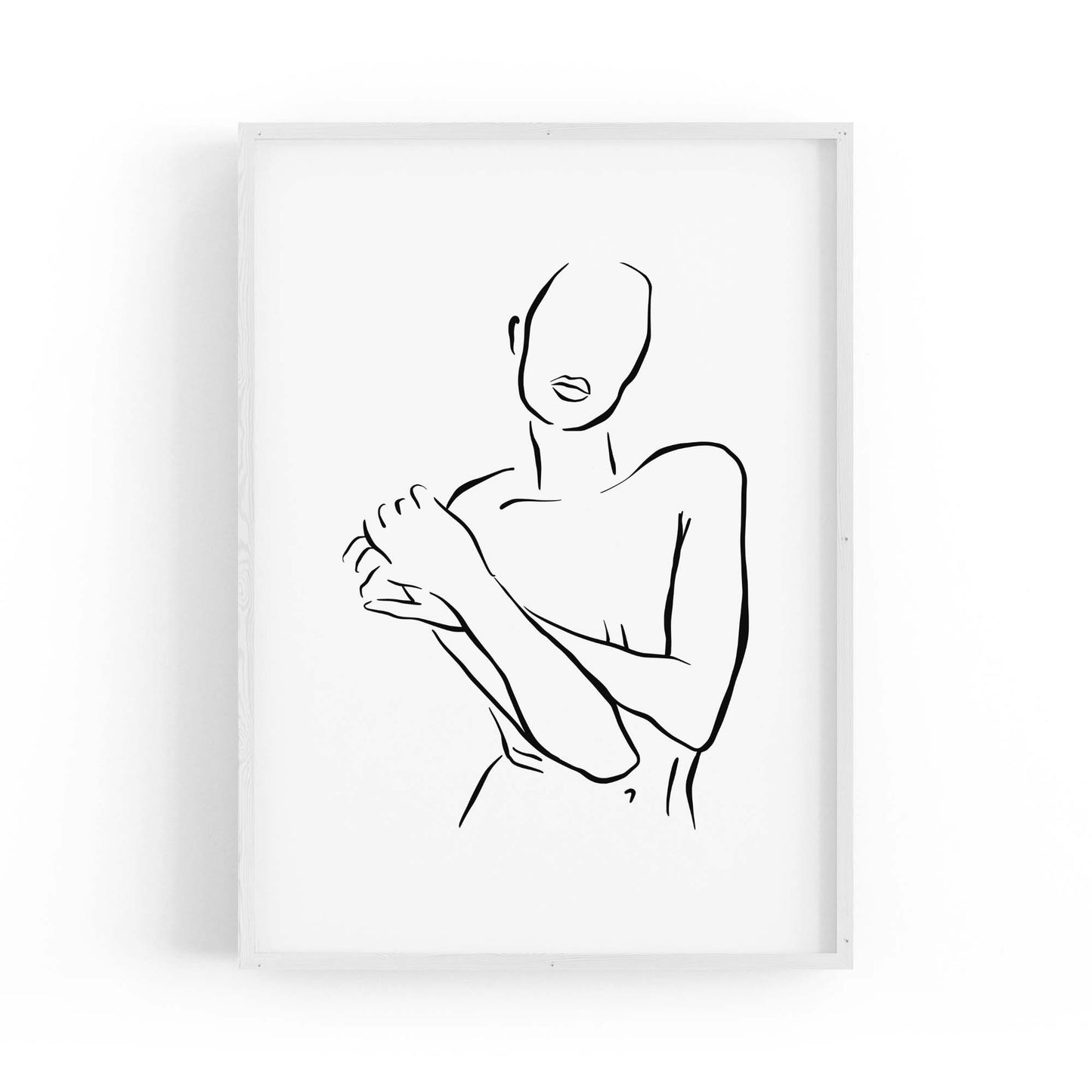 Nude Female Body Minimal Line Drawing Wall Art - The Affordable Art Company