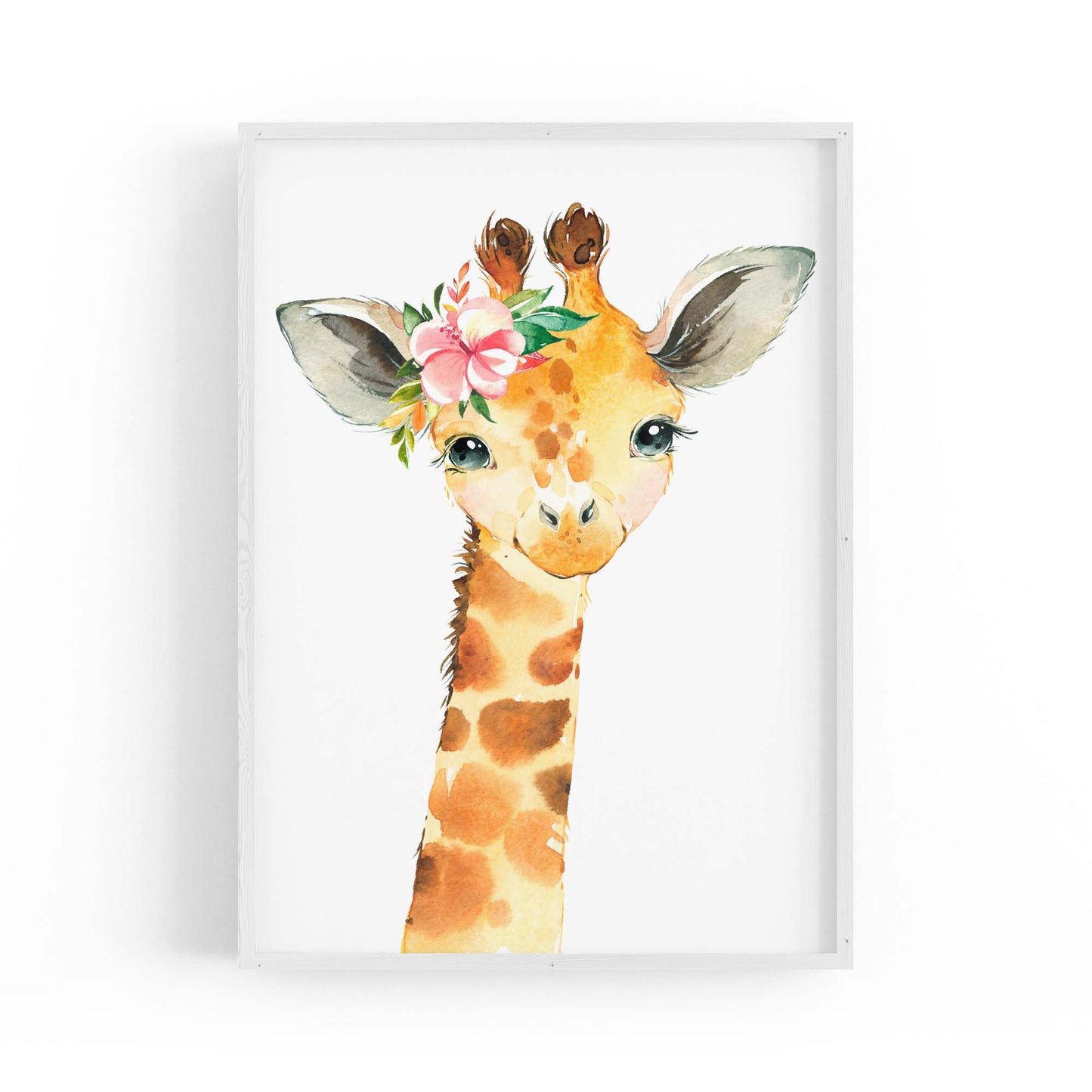 Cute Baby Giraffe Nursery Animal Gift Wall Art - The Affordable Art Company