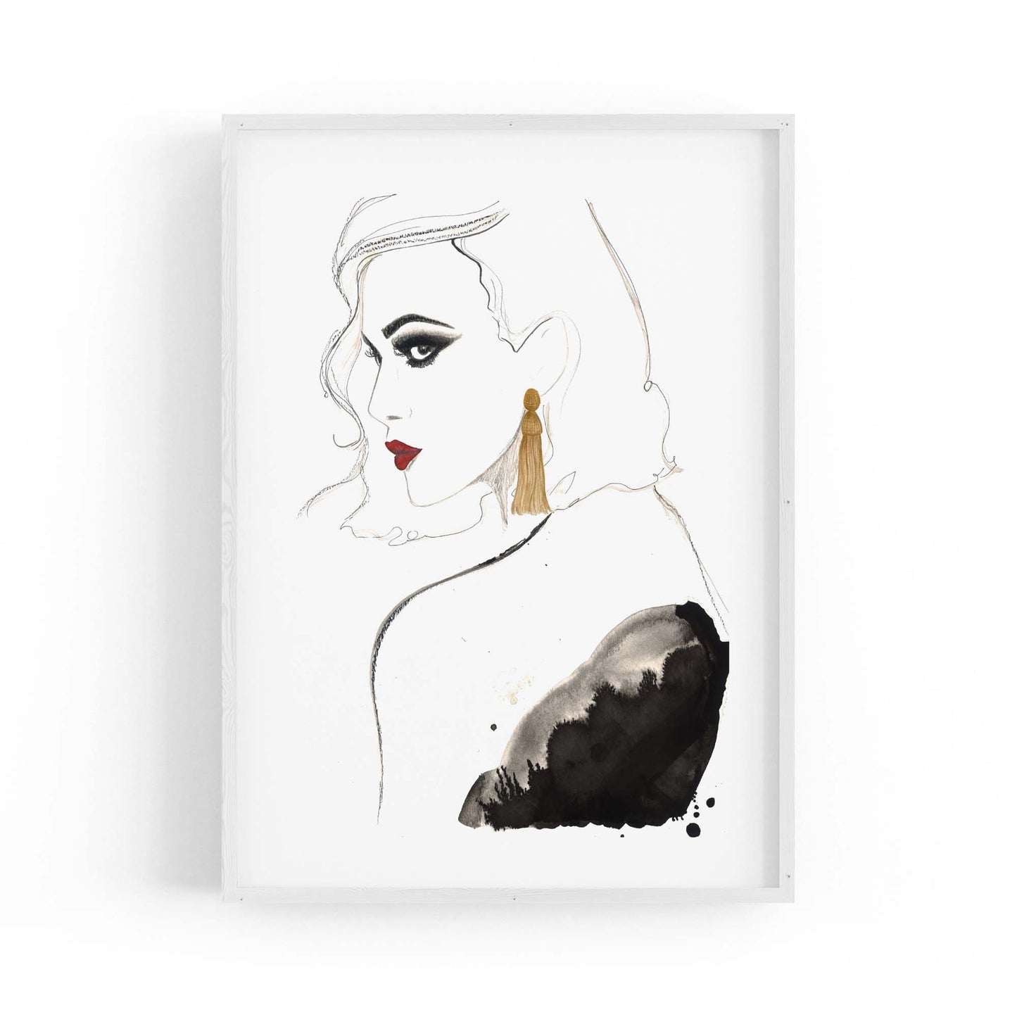 "Girl Alone" Minimal Fashion Model Wall Art - The Affordable Art Company