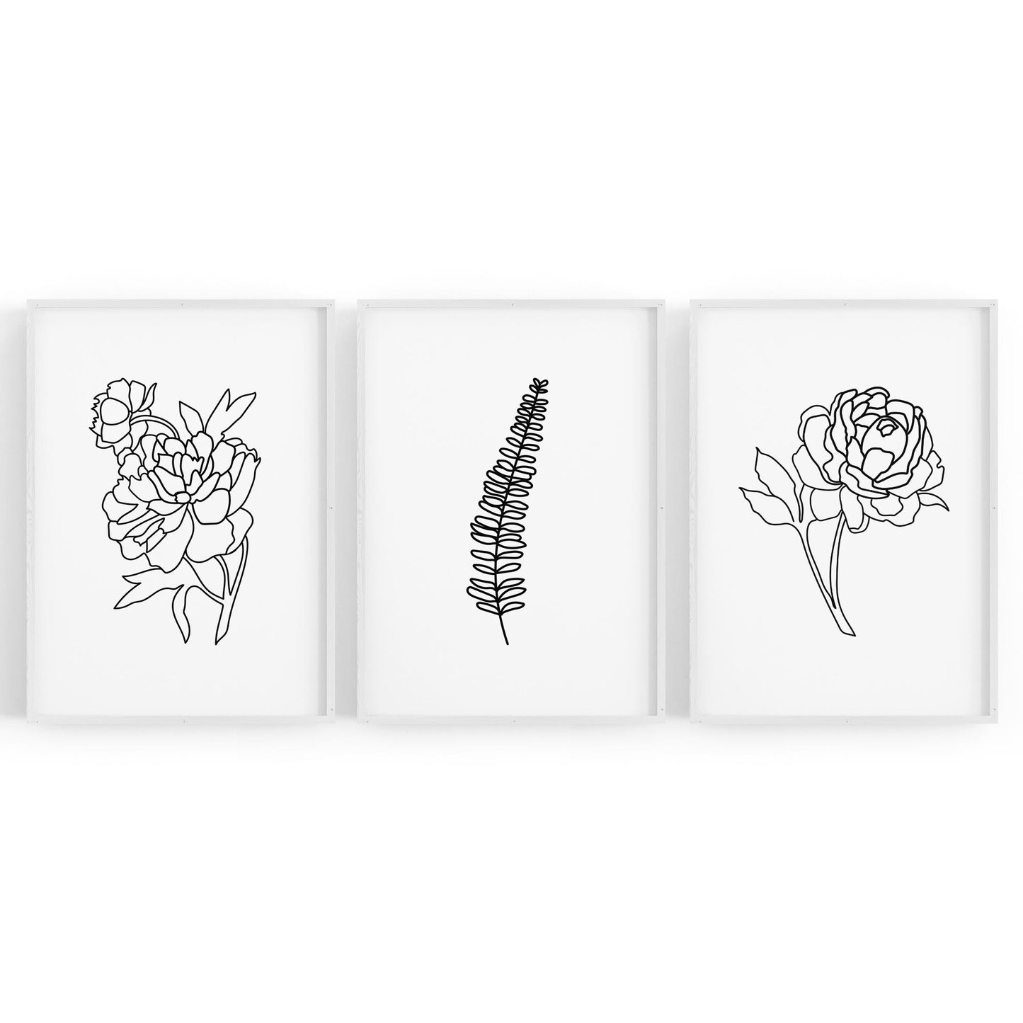 Set of Minimal Plant Abstract Hallway Wall Art #3 - The Affordable Art Company