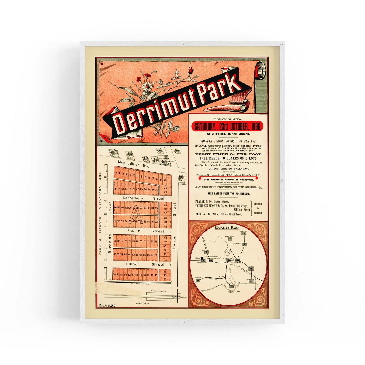 Derrimut Melbourne Vintage Real Estate Advert Art - The Affordable Art Company